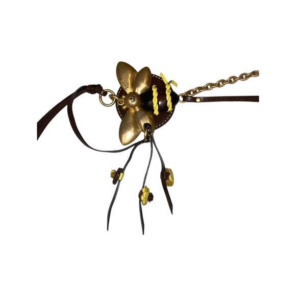 Juicy Couture Bumble Bee & Flower Charm BIG 16" Gold-Tone - Brown & Yellow EUC - Picture 5 of 6